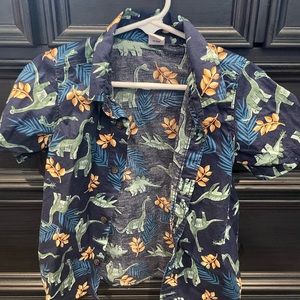 Short sleeve dinosaur button down size 2T.